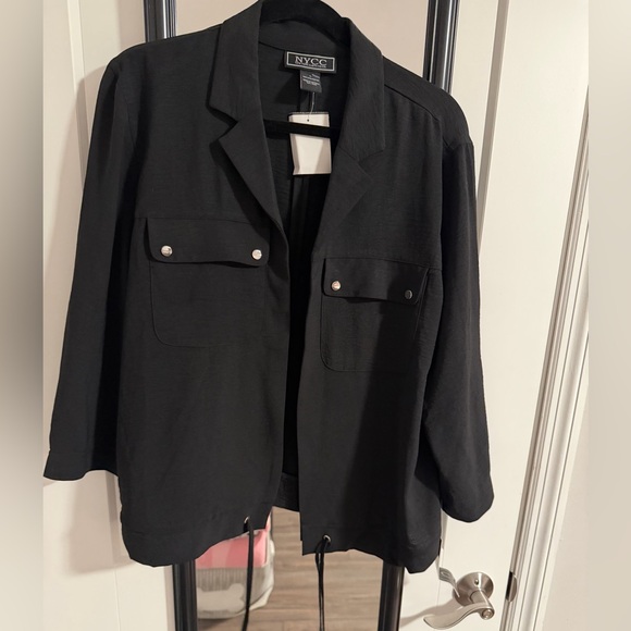 NYC Jackets & Blazers - NWT NYCC New York Clothing Company Black Utility Jacket Blazer - Size Large